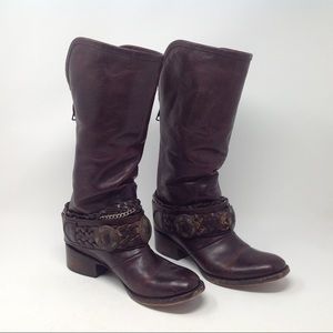 Freebird by Steven brown leather embellished boots